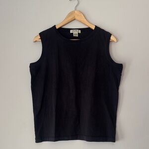 Heavyweight Cotton Black Sleeveless Top